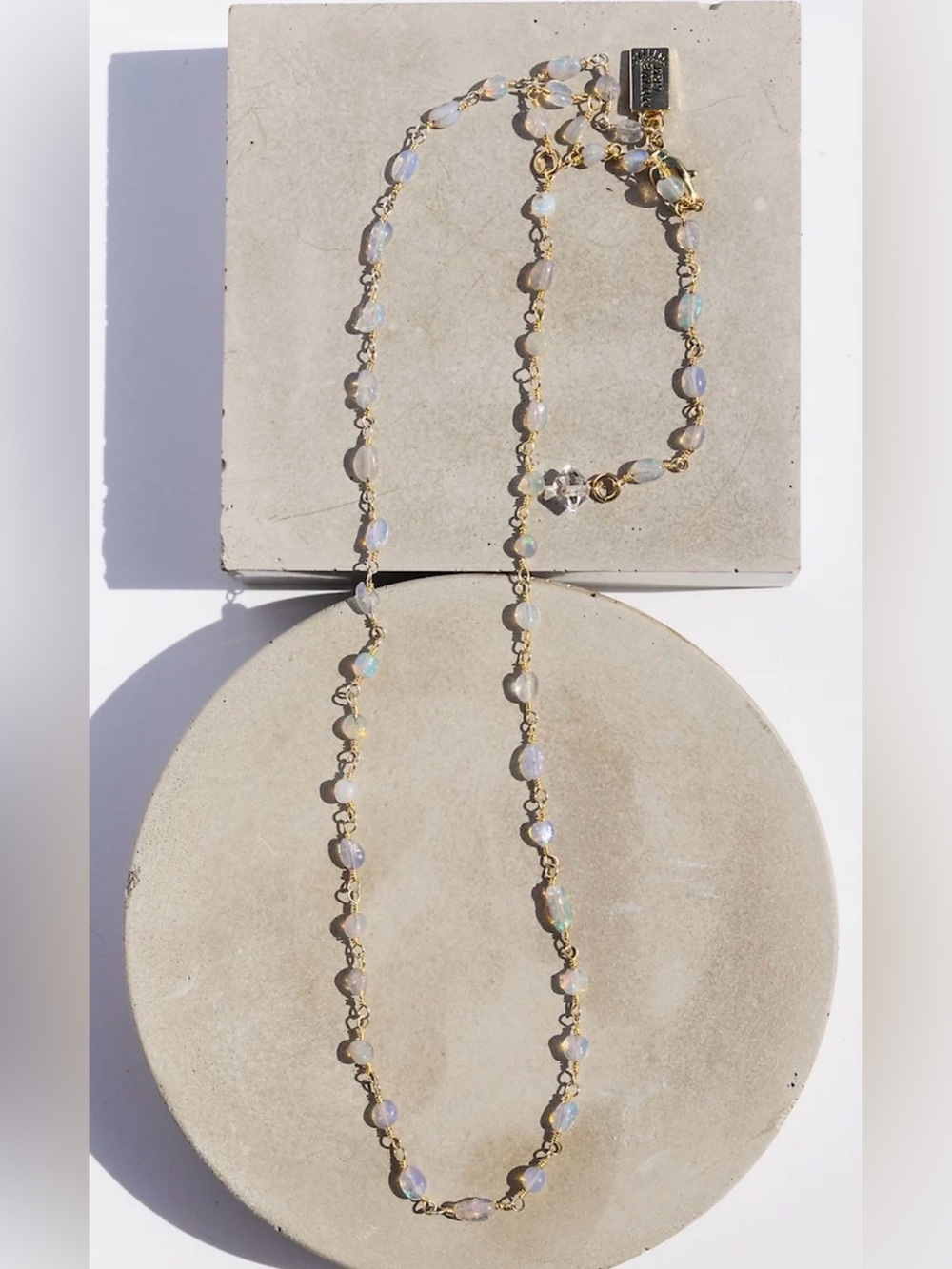 NATIVE GEM OPAL OCTOBER BIRTHSTONE NECKLACE